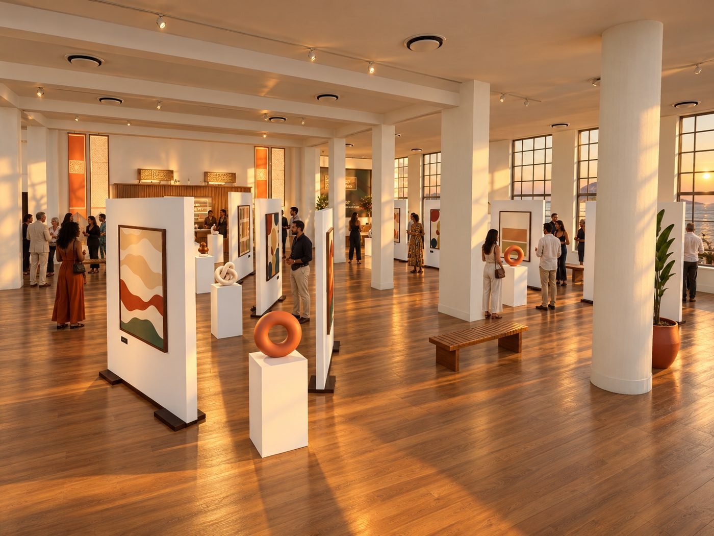 Exposição de arte em formato vernissage no Espaço Oceania